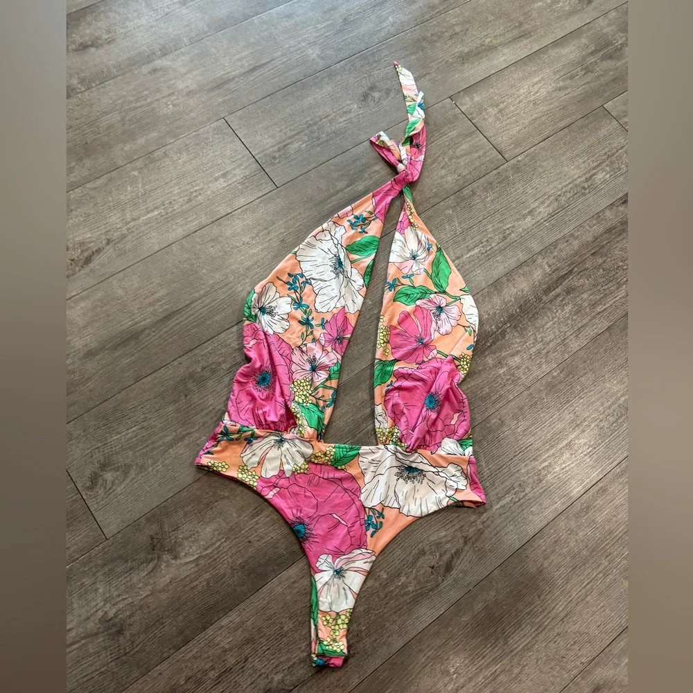 AFRM Pink Floral Women's One Piece Swimsuit